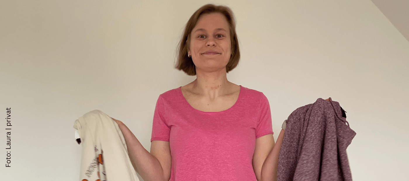 Lauras Kleiderwahl ist durch ihre Neurodermitis beeinflusst